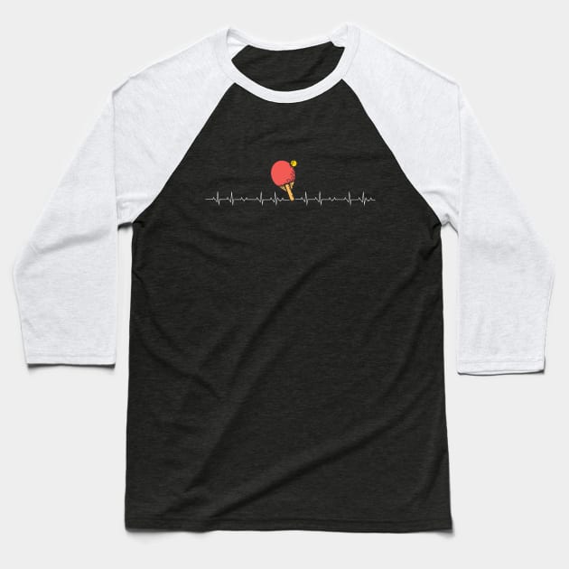 Ping Pong Heartbeat Baseball T-Shirt by captainmood